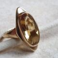 Large Citrine Frame Ring in 9ct Gold, a UK K or a US 5 1/2