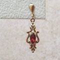 Pretty Garnet Drop Earrings in 9ct Gold