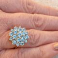 Huge Topaz Cluster Ring in 9ct Gold.