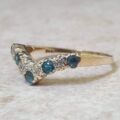 Topaz and Diamond Wishbone or Chevron Ring in 9ct Gold.