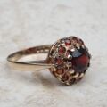 Garnet Cluster Ring in 9ct Gold, a UK K 1/2 or a US 5 1/2