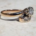 Stunning Diamond Crossover Bypass Ring in 9ct Gold, a UK M 1/2 or a US 6 3/4