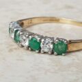 Sparkly Green and White CZ Ring in 9ct Gold, a UK P or a US 8.