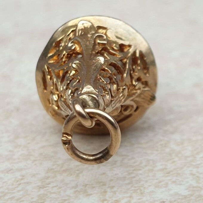 Ornate Lantern Fob Pendant in 9ct Gold