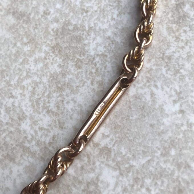 Fancy Link Chain with Dog Clip in 9ct Rose Gold