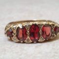 Five Stone Garnet Ring in 9ct Gold.