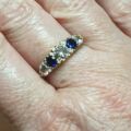 Blue and White Spinel Ring in 9ct Gold,  a UK P 1/2 or a US 8