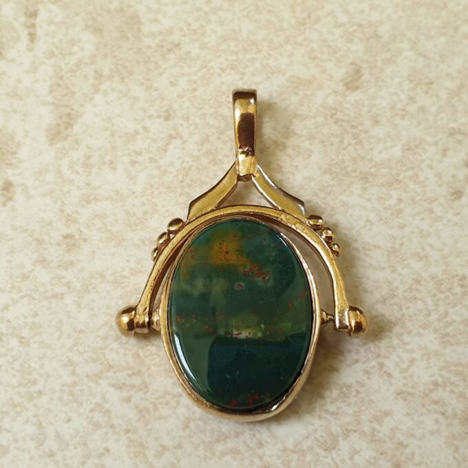 Double Sided Spinner Fob Pendant in 9ct Gold