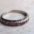 Ruby Half Eternity Stacking Band in 18ct White Gold