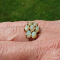 Seven Stone Opal Cluster Ring in 9ct Gold, a UK M 1/2 – N or a US 6 3/4