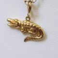 Alligator or Crocodile Charm Pendant in 9ct Gold