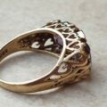 Amethyst Three Stone Ring I 9ct Gold, a UK J 1/2 or a US 5 1/4