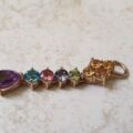 Reserved – Multi Stone Rainbow Drop Pendant in 9ct Gold