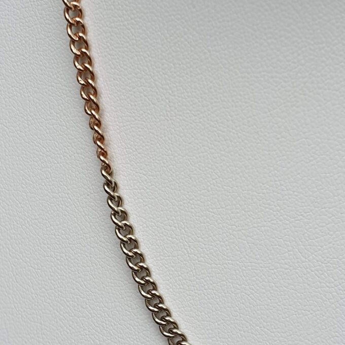 Vintage Two Coloured Curb Chain with Dog Clip in 9ct Gold