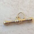 Small T Bar Fob Charm in 9ct Gold.