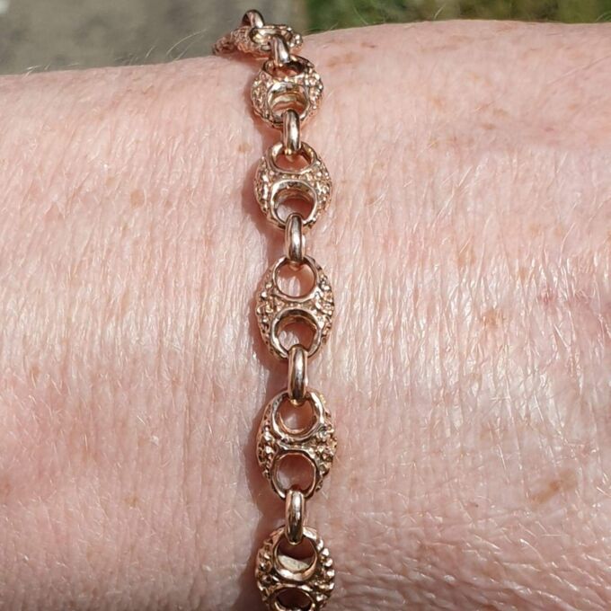 Mariner Link Bracelet in 9ct Rose Gold 7 1/2 inches