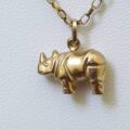 Rhino Charm Pendant in 9ct Gold