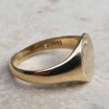 Oval Part Engraved Signet Ring in 9ct gold, a UK K 1/2 or a US 5 3/4