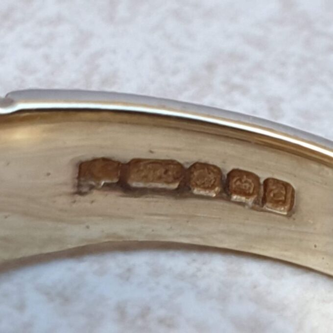 Tiny Pinky Finger Buckle Ring in 9ct Gold,  a UK size F or a US 3 1/4.