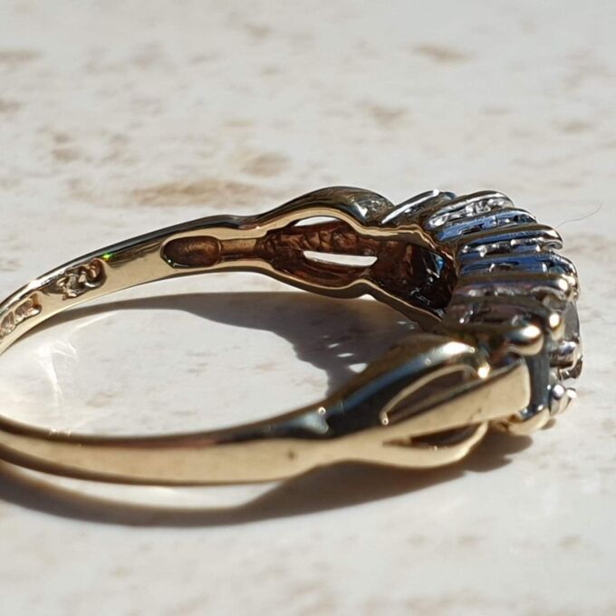 Marquise Cut Topaz and Paste Ring in 9ct Gold, a UK L or a US 6.