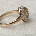 Yellow and White Topaz Cluster Ring in 9ct Gold,  a UK J  or a US 5.
