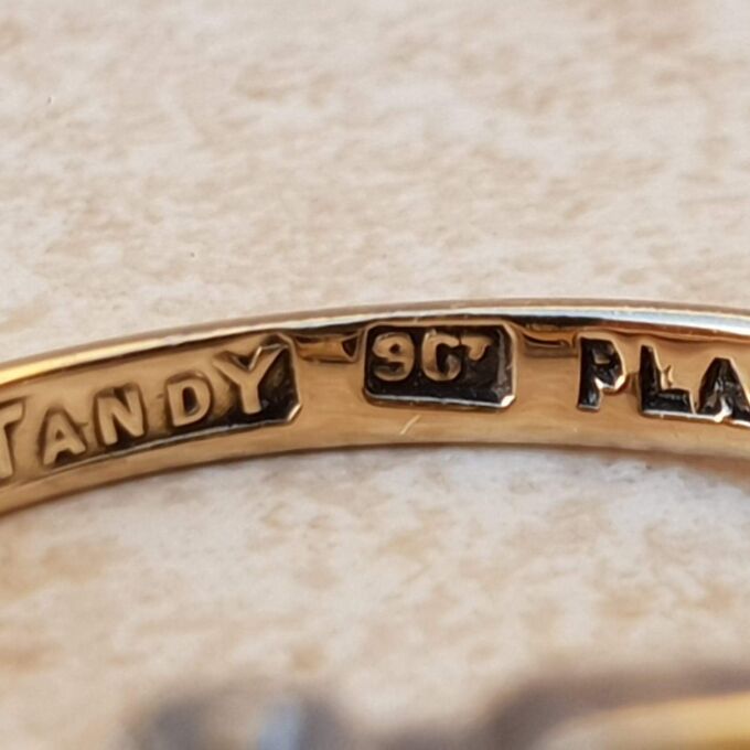 Ruby & Diamond Bypass Ring in 9ct Gold & Platinum,  a UK J 1/2 or a US 5 1/4.