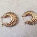 Fancy Ornate Creole Gypsy Earrings in 9ct Gold