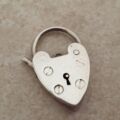 Vintage Plain Heart Padlock in Silver