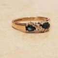 Sale – London Pear Blue Topaz & Diamond 9ct Gold Ring, a UK M 1/2 or a US 6 3/4.