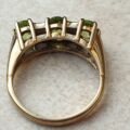 Peridot Three Stone Ring in 9ct Gold.
