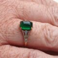 Vintage Chrysoprase Solitaire Ring in 9ct Gold, a UK M or a US 6 1/2