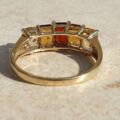 Garnet and Citrine Five Stone Ring in 9ct Gold,  a UK P 1/2 or a US 8 1/4.