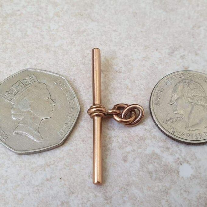 Large Albert or T Bar Fob in 9ct Rose Gold