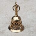Ornate Heart Patterned Ringing Bell Pendant in 9ct Gold.