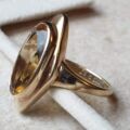 Large Citrine Frame Ring in 9ct Gold, a UK K or a US 5 1/2