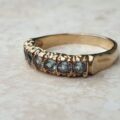 Blue Paste Half Eternity Stacking Band in 9ct Gold,  a UK M 1/2 or a US 6 3/4.