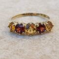 Garnet and Citrine Ring in 9ct Gold, a UK Q1/2 or a US 8 3/4