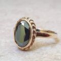 Hematite Solitaire Ring in 9ct Gold.