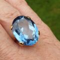 Enormous Synthetic Blue Spinel Kapow Ring in 9ct Gold, a UK K or a US 5 1/2.