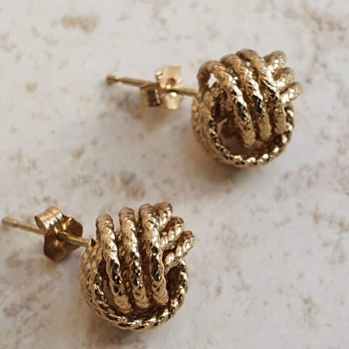 Knot Earrings in 9ct Gold