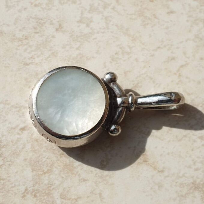 Mother of Pearl and Agate Pendant in Sterling Silver by David Scott Walker.