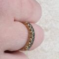 Blue Paste Half Eternity Stacking Band in 9ct Gold,  a UK M 1/2 or a US 6 3/4.