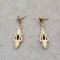 Pretty Garnet Drop Earrings in 9ct Gold