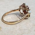 Opal and Garnet Cluster Ring in 9ct Yellow Gold, a UK J or a US 5.