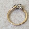 Diamond Twin Daisy Crossover Ring in 9ct Gold, a UK M or a US 6 1/4