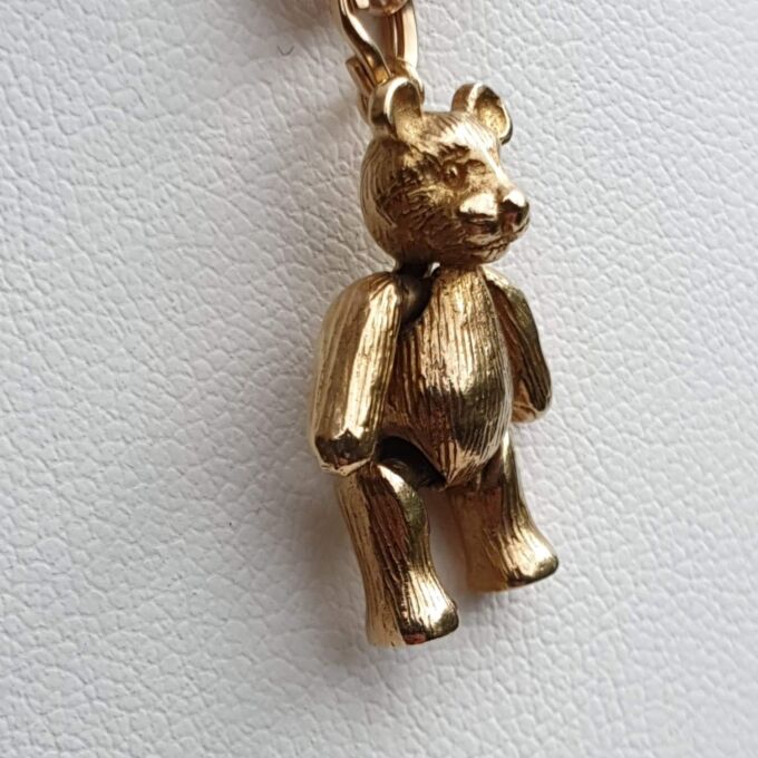 Articulated Teddy Bear Pendant In 9ct gold