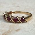 Five Stone Ruby Ring in 9ct Gold.