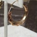Patterned Hoop Earrings in 9ct Gold