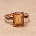 Citrine Paste Solitaire Ring in 9ct Gold,  a UK O or a US 7 1/2.