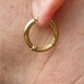 Satin and Matt Hoop Earrings in 9ct Gold